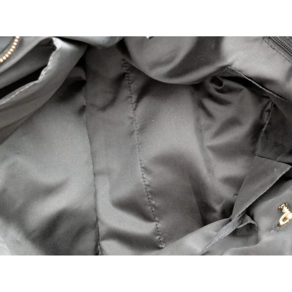 Kipling Black Nylon Laptop Tote Shoulder Bag Travel Work Gold Hardware 20x12